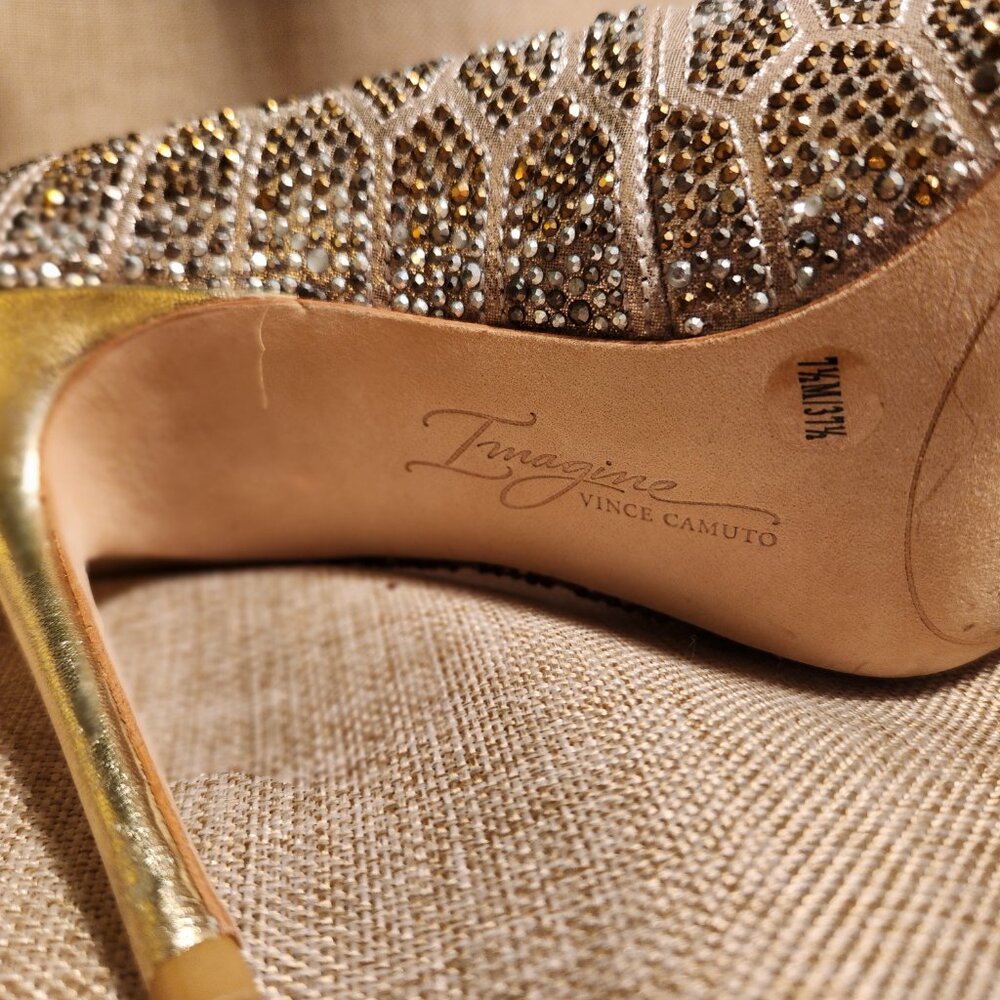 Vince Camuto Imagine Camino Oliver Sparkly Rhinestone Embellished Heels Size 7.5 - Picture 9 of 12